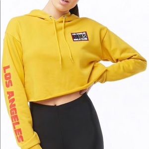 Yellow 1985 L.A Girls Club Cropped Hoodie 💛